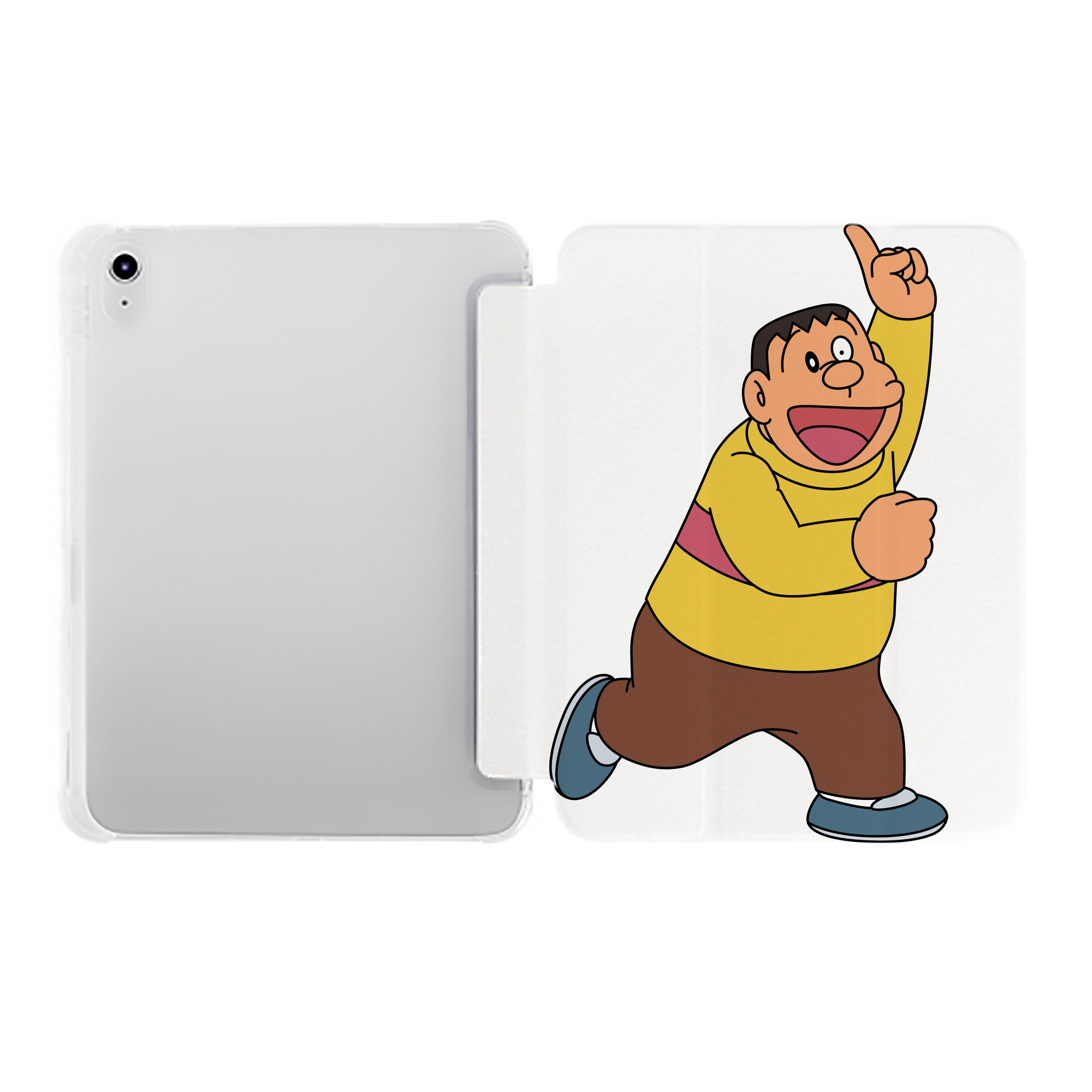 （画像用） ドラえもん 剛田武 Doraemon Gouta Takeshi IPad ケース ペン収納付き 三つ折りスタンド PUレザー×シリコン 対応機種9.5/10.5/10.9インチ